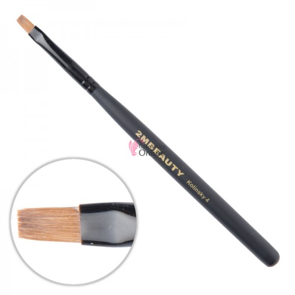 Pensula pentru gel 2M Black Beauty din par natural Kolinsky nr. 4